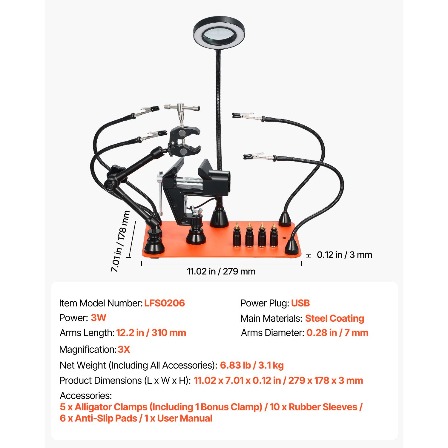 Electronics Repair Hobby - Magnetische Hulphanden Soldeerstation, 4-armige Derde Hand
